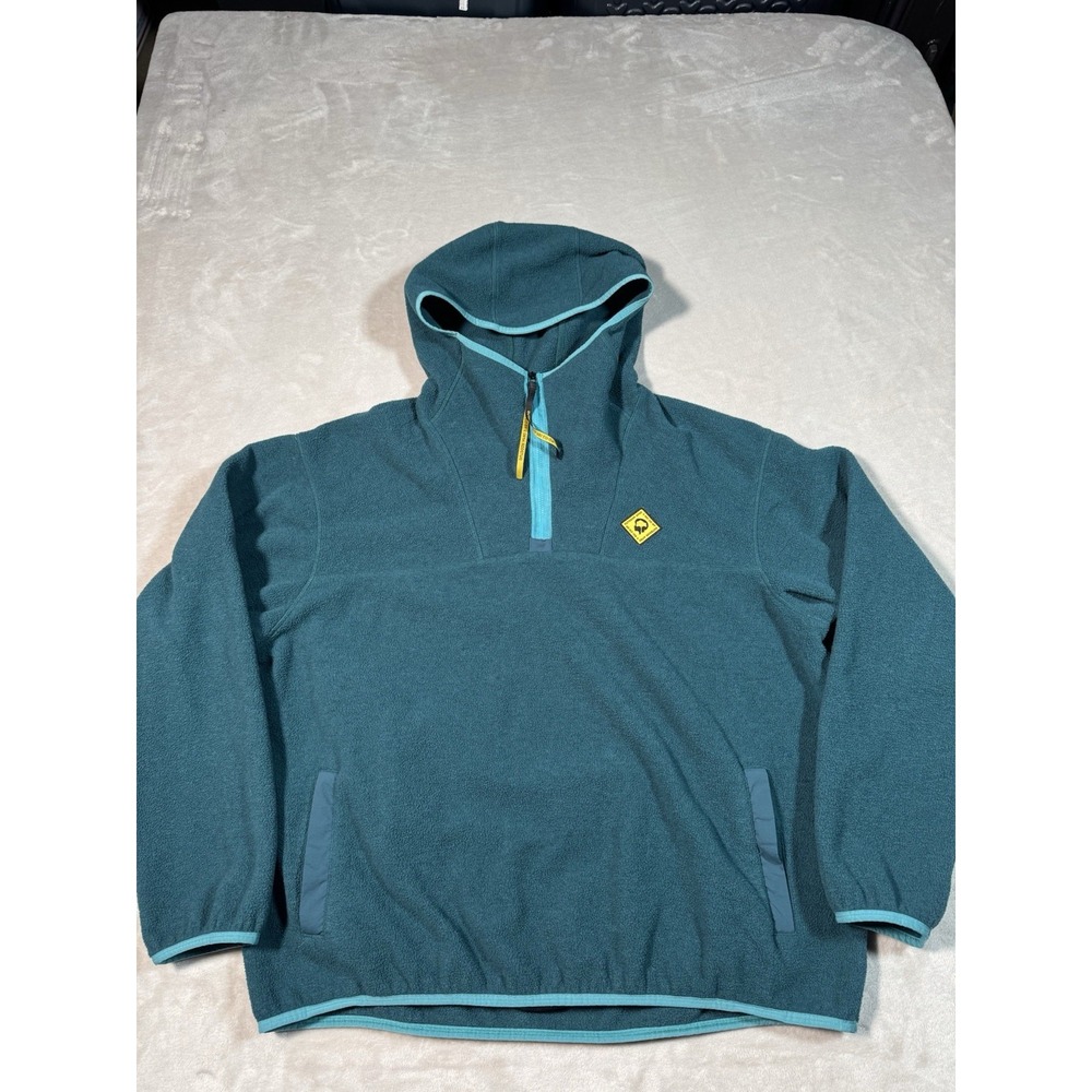 Outdoor Afro REI Co-Op Sweatshirt XL Green Pullover Fleece Quarter Zip Hoooded